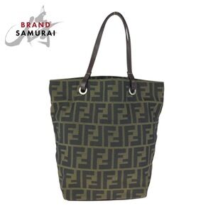 Fendi Zucca tote bag Handbag brown dark leather